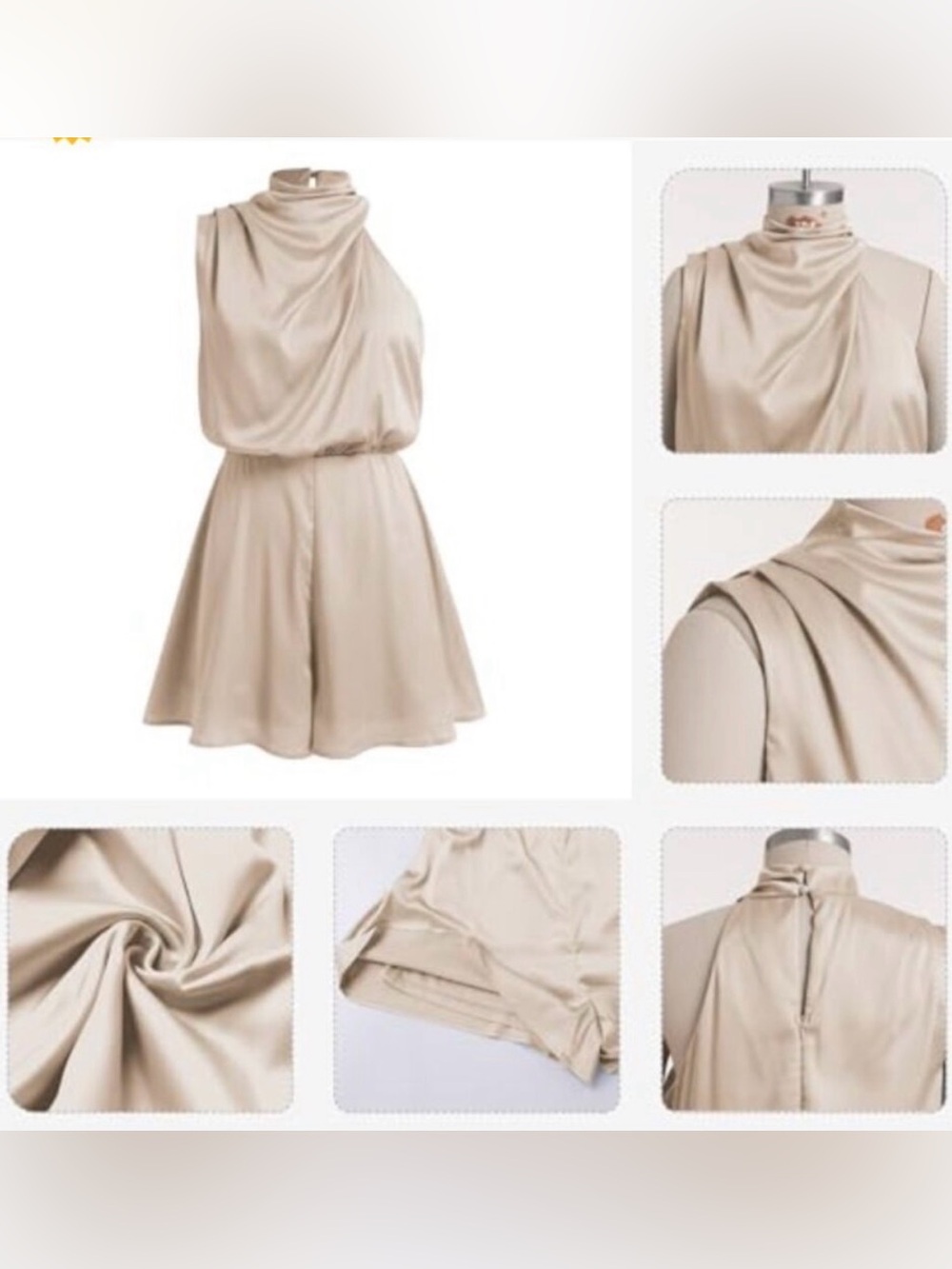 Commense Ruched Satin Jumpsuit - Picture 11 of 12